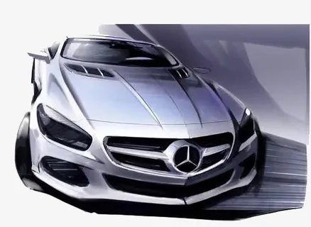 奔驰手绘汽车免抠