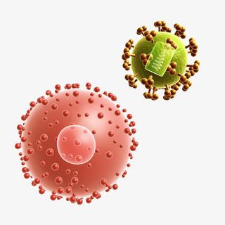艾滋病毒颗粒立体插画免抠