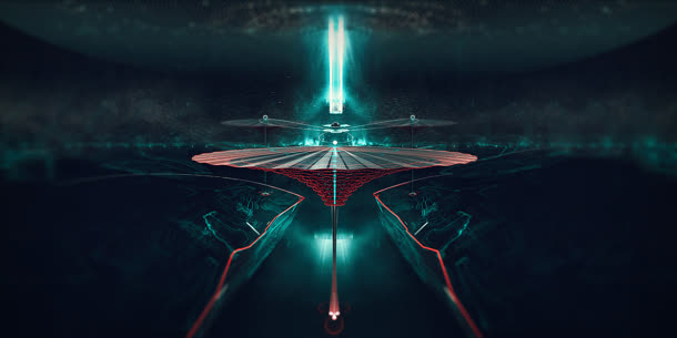 虚幻神秘红色亮光场景免抠