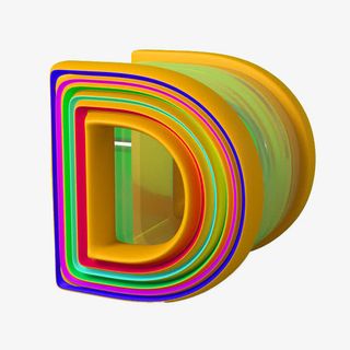 立体字母创意c4d英文字母D免抠