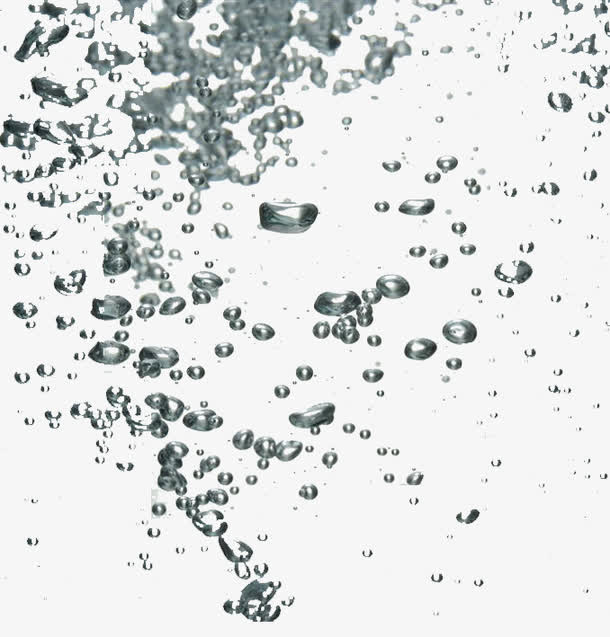 水中充满了丰富的氧气气泡免抠