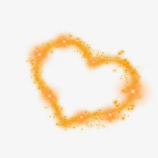 黄色心形光效免抠