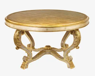 厨具手绘桌子 复古圆桌免抠