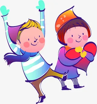 欢呼的卡通孩子免抠