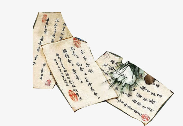 中国风古典纸张免抠