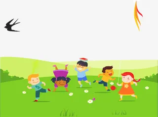 开心的小朋友们PNG下载免抠