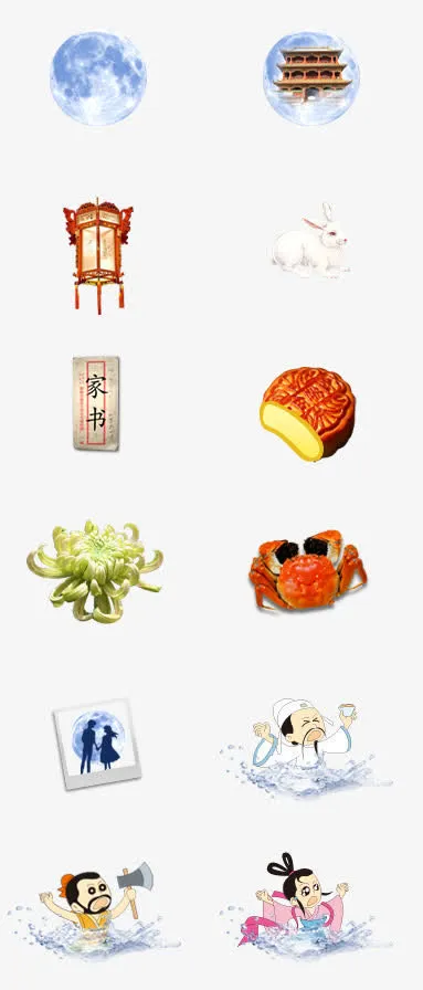 七夕素材小兔子灯笼免抠