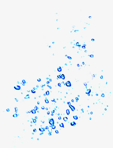 水滴蓝色透明清爽夏天免抠