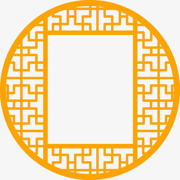 中式窗格边框屏风免抠