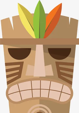 印第安风情矢量面具免抠