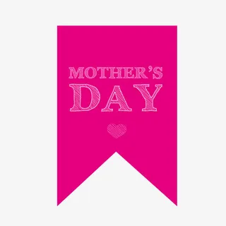 红色母亲节装饰标签免抠