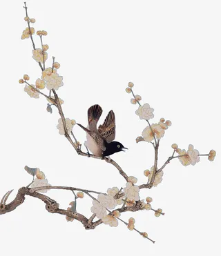 中国风，叶子，古风，配饰，花，鸟免抠