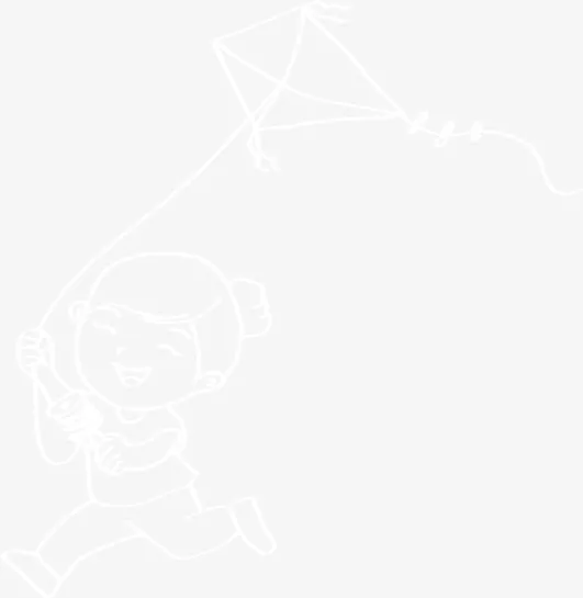 小朋友放风筝免抠