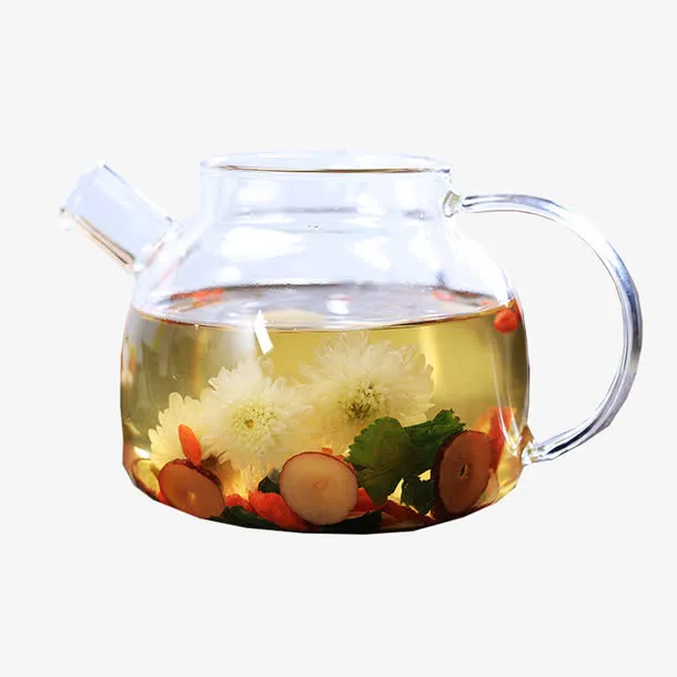 人参茶玻璃茶壶免抠