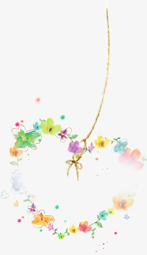春天手绘水彩花朵免抠
