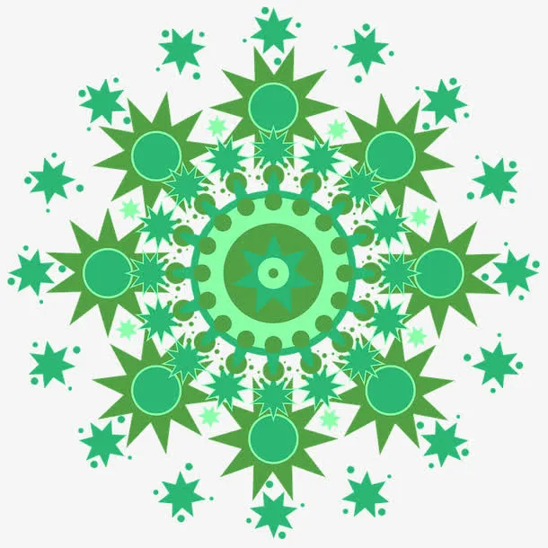 青绿色图案免抠