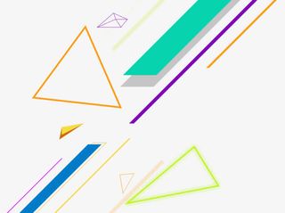 彩色直线三角图形免抠