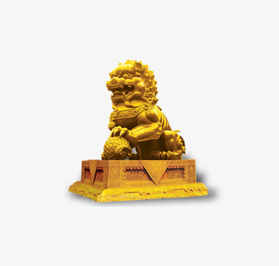 一个金色的狮子免抠