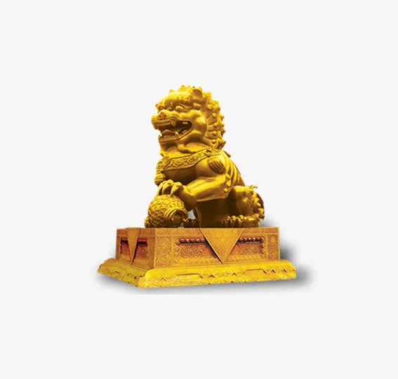 一个金色的狮子免抠