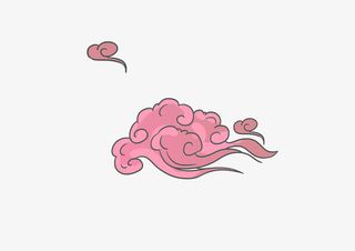 国潮祥云手绘中国风免抠