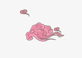 国潮祥云手绘中国风免抠