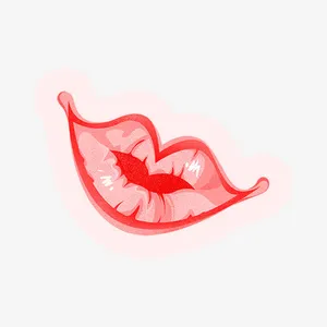 红色美丽KISS红唇免抠
