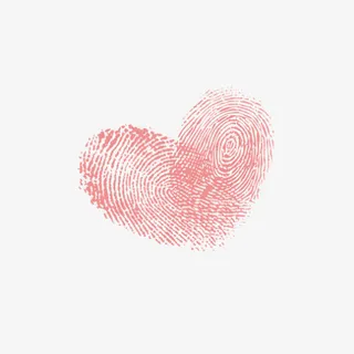 红色情人节爱心指纹免抠