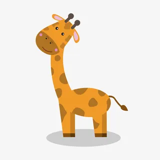 矢量手绘卡通长劲鹿免抠