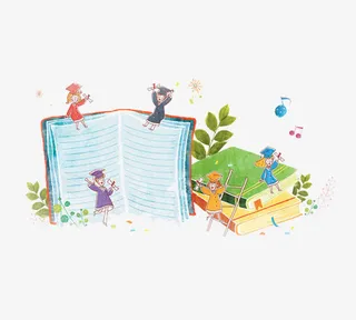 学生和书籍免抠