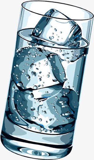 创意手绘质感夏日饮料雪碧冰块免抠