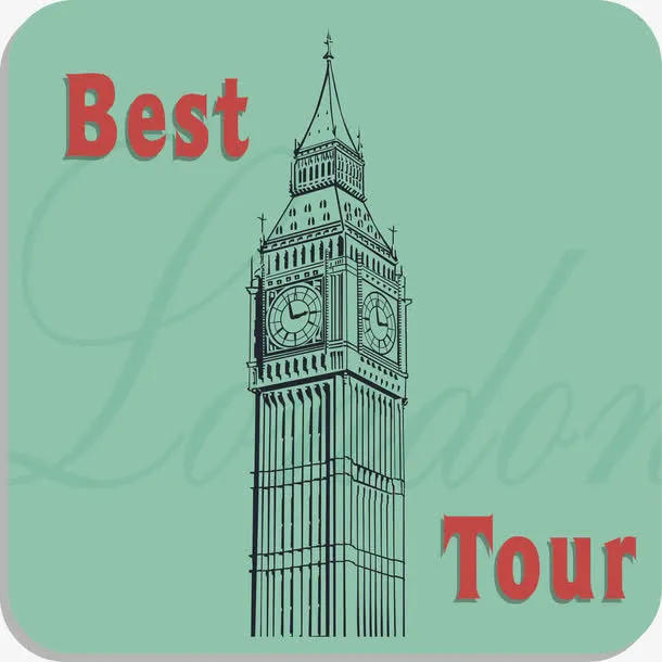 高塔复古底图图标免抠