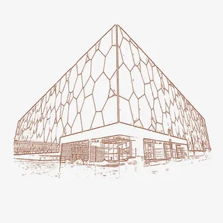 北京水立方建筑免抠