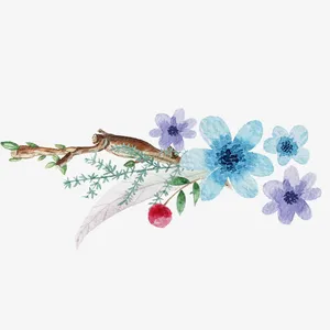 蓝色花朵免抠