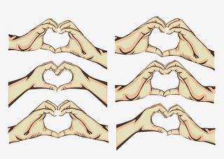 手绘双手心形图形免抠