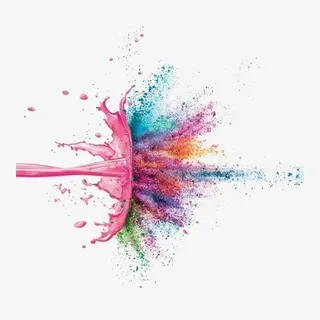 彩色喷溅油墨免抠