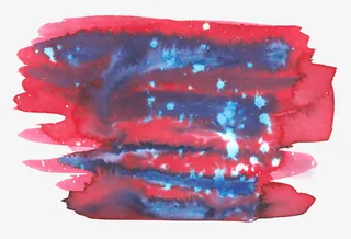 水彩红蓝涂鸦图案免抠