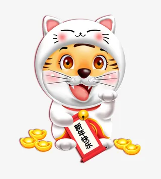 萌萌可爱的老虎免抠动植物动物元素