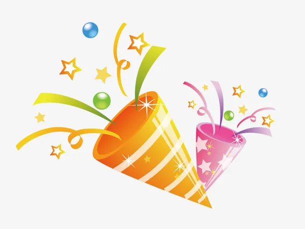 生日节日纸筒礼花免抠手绘/卡通卡通元素