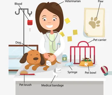 卡通兽医矢量图免抠