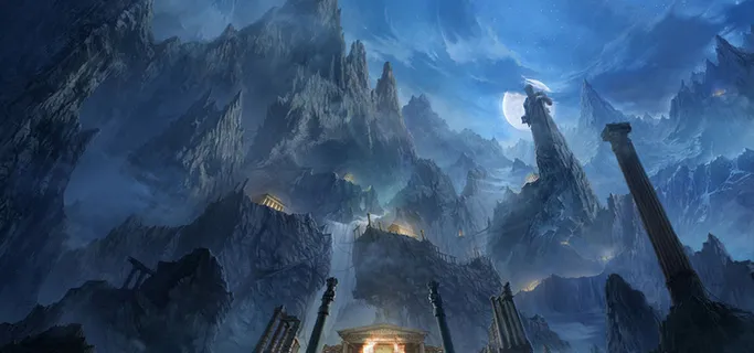 游戏手绘山峦场景高清