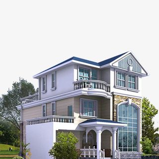 别墅建筑免抠背景摄影风景元素