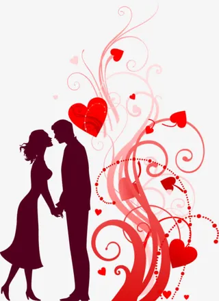 创意合成效果情侣结婚图案免抠