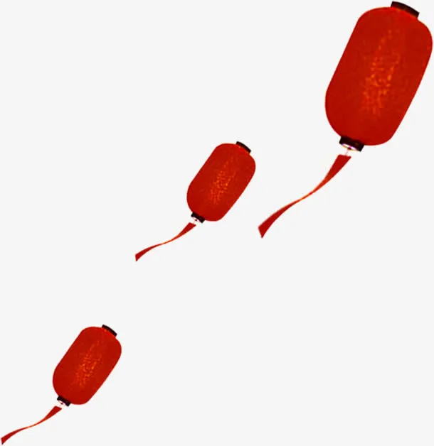 红色手绘卡通灯笼免抠