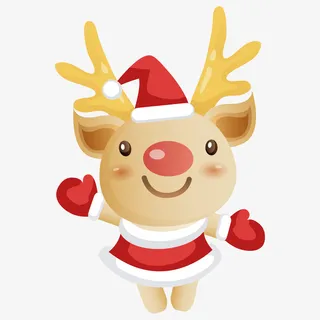 卡通可爱的圣诞麋鹿免抠