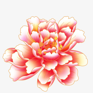 粉色盛开的牡丹花免抠