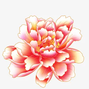 粉色盛开的牡丹花免抠