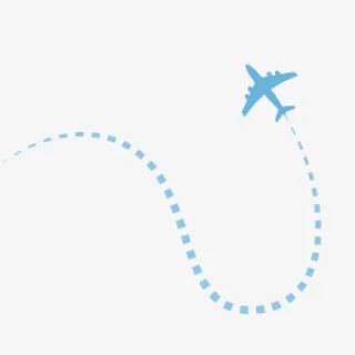 飞机旅行线路素材装饰免抠