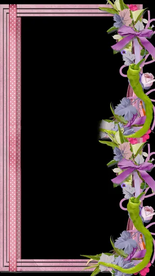 粉色黑底鲜花边框文艺背景高清