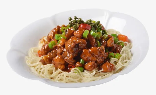 双椒红烧鸡块捞面免抠