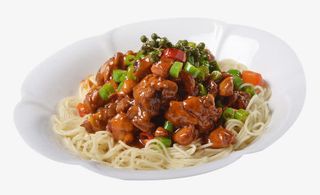 双椒红烧鸡块捞面免抠